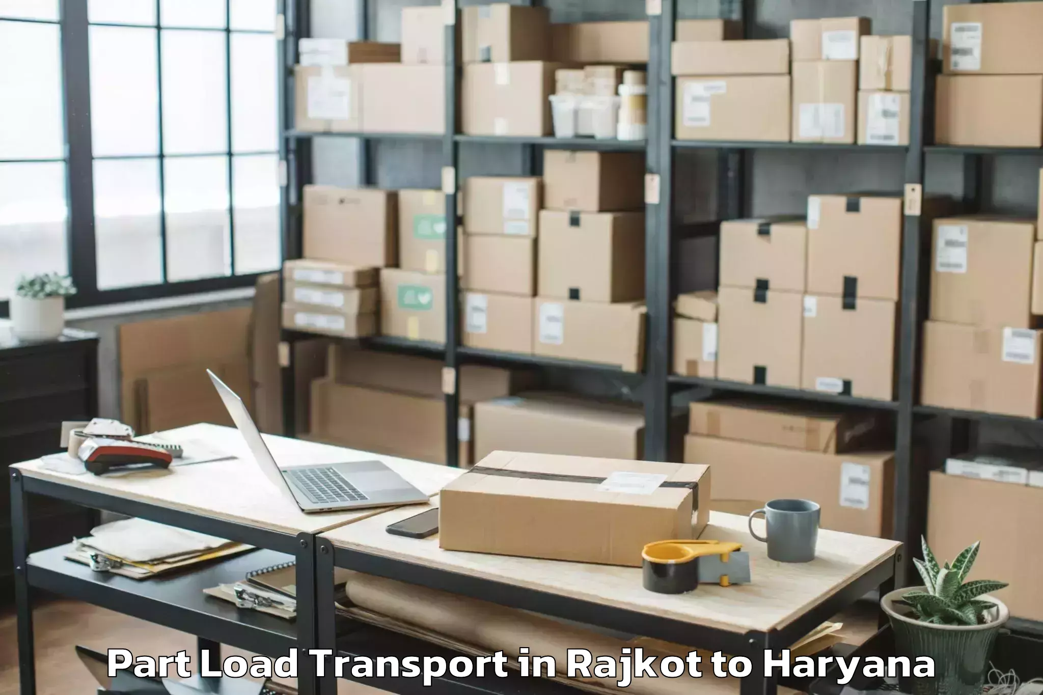 Rajkot to Lingayas University Faridabad Part Load Transport